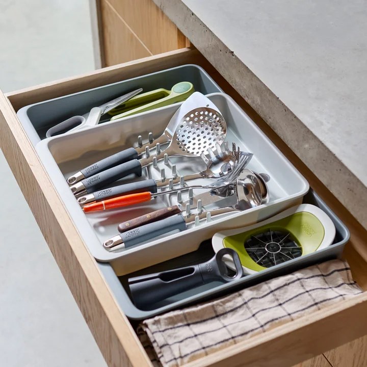 Joseph Joseph - DrawerStore Organiseur extensible (4 compartiments), light stone