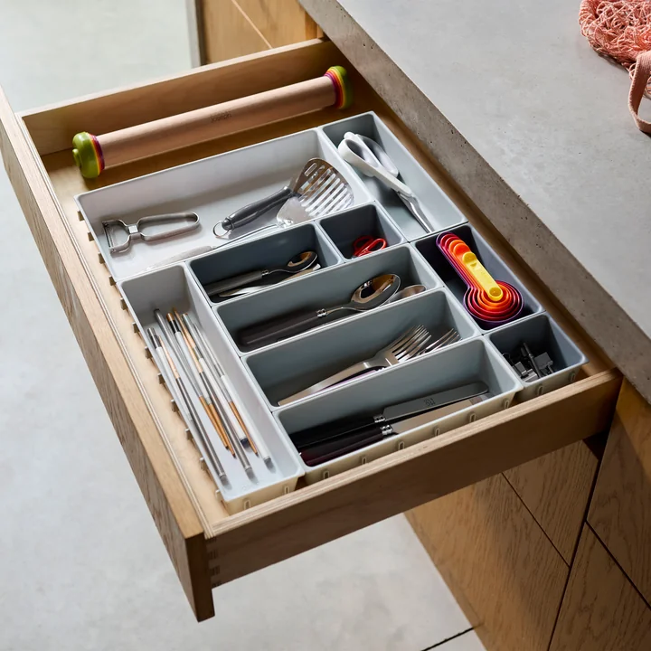 Joseph Joseph - Blox Kit d'organisation pour tiroirs 10 pièces, light stone