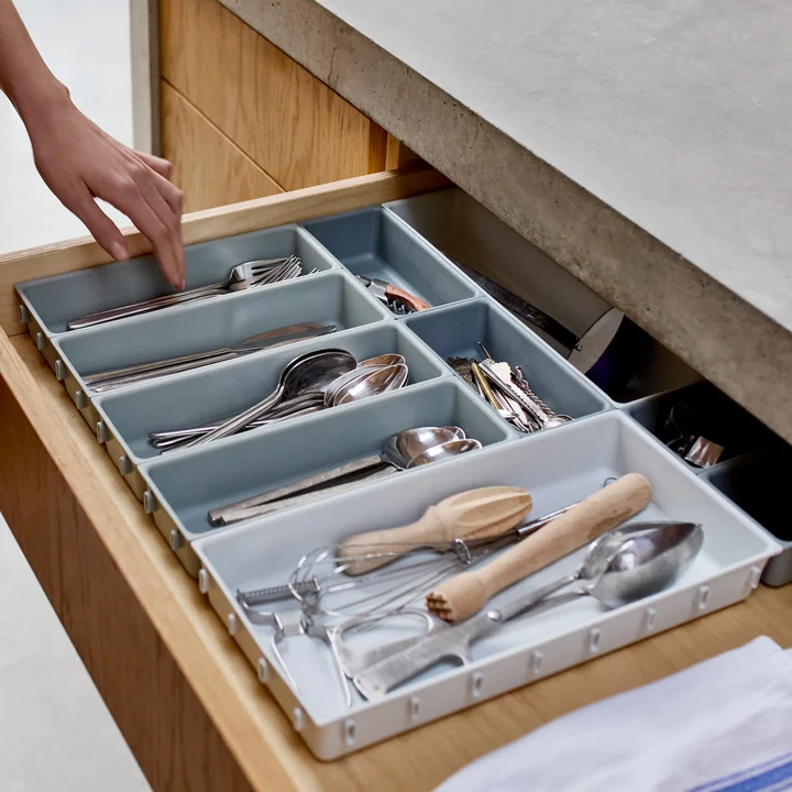 Joseph Joseph - Blox Kit d'organisation pour tiroirs 10 pièces, light stone