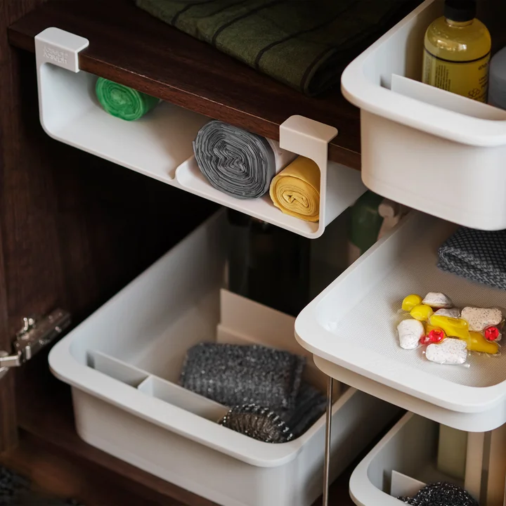 Joseph Joseph - CupboardStore Organiseur pour le dessous des étagères, large, light stone