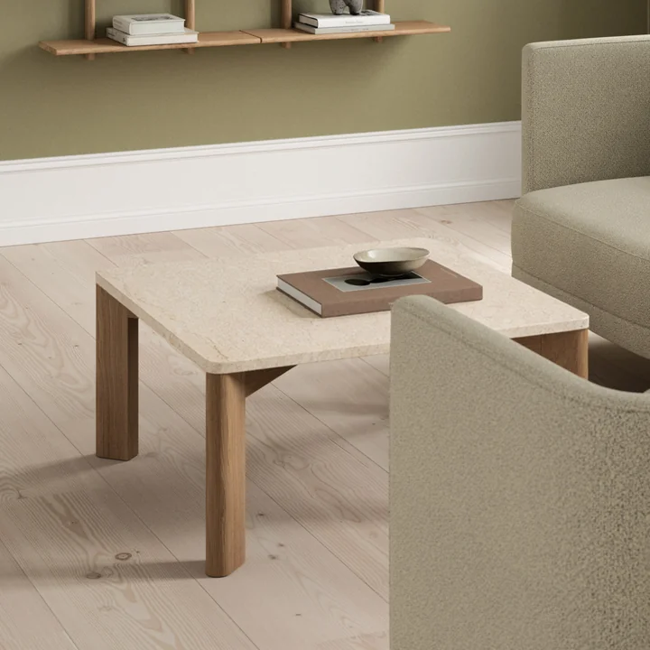 Andersen Furniture - Evoke Table basse, 80 x 80 cm, Chêne / Marbre