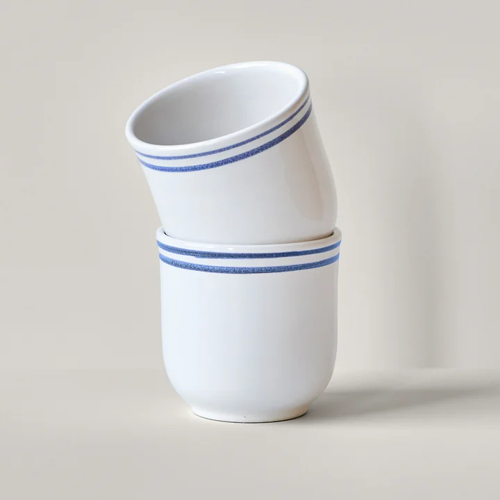 Nicolas Vahé - Bistro Gobelet, Ø8,5 x H8,5 cm, bleu / blanc (set de 2)