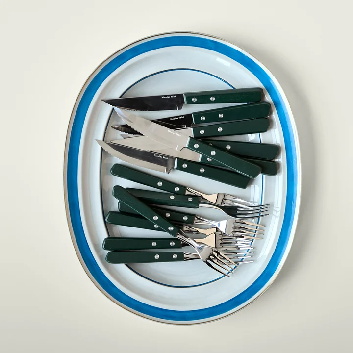 Nicolas Vahé - Steak Couteau à steak & Set de fourchettes, vert