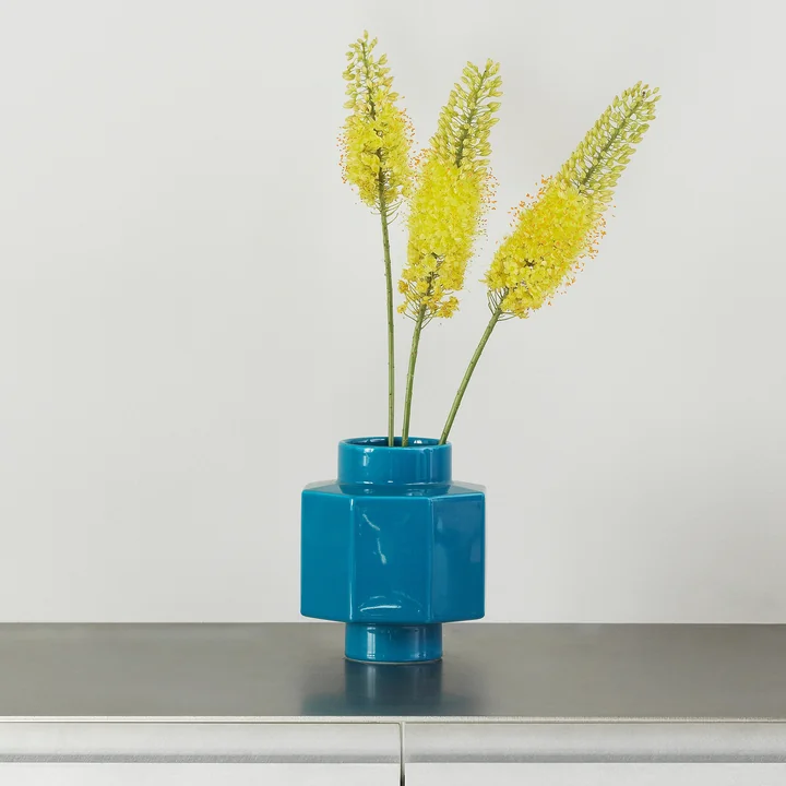 Normann Copenhagen - Deko Object Vase Hexagon, bleu pétrole