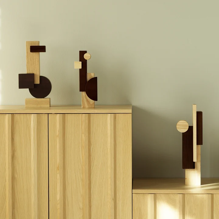 Normann Copenhagen - Join Sculpture, S, M et L, frêne / frêne carbonisé