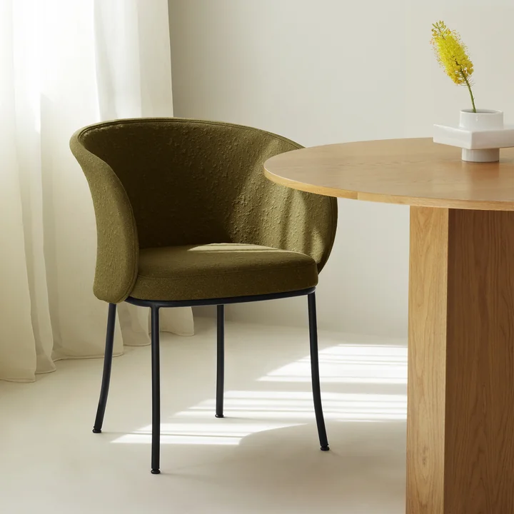 Normann Copenhagen - Knit Chaise avec accoudoirs, noir / olive