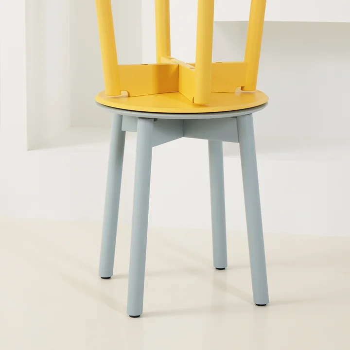 TipToe - Tabouret SSD, jaune brioche et bleu
