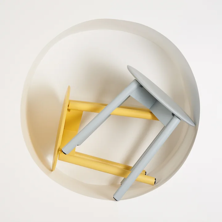 TipToe - Tabouret SSD, jaune brioche et bleu