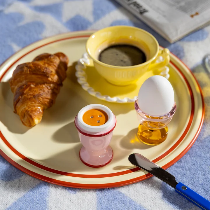 & klevering - Salière et poivrière, œuf / rose