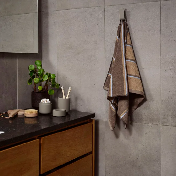 Zone Denmark - Serviette de bain Sauna, 50x100, taupe/camel/bleu ciel