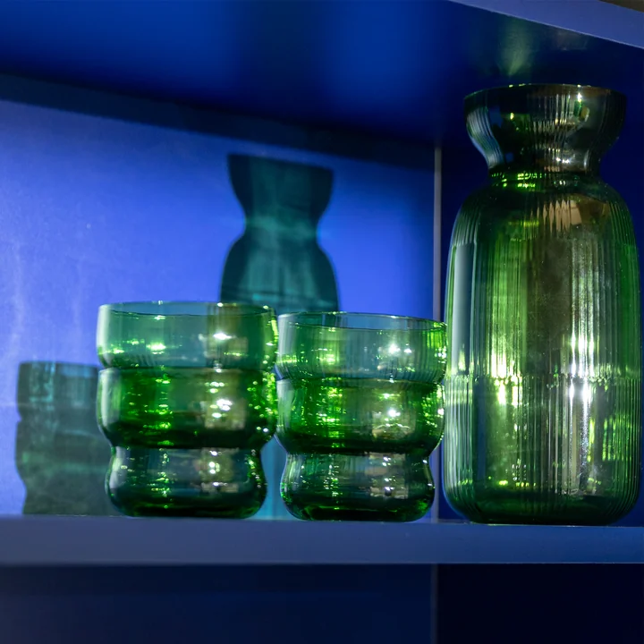 & klevering - Circus Carafe 1,3 L avec verre à boire, vert
