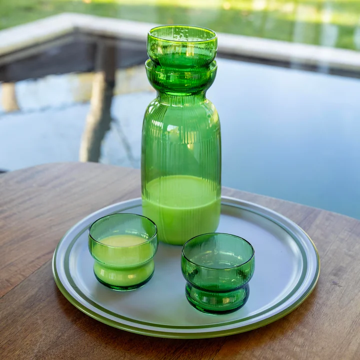 & klevering - Circus Carafe 1,3 L avec verre à boire, vert
