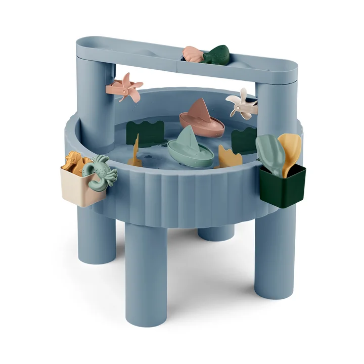 LIEWOOD - Sepp Table de jeu, 80 x 76 cm, Beach blue multi mix