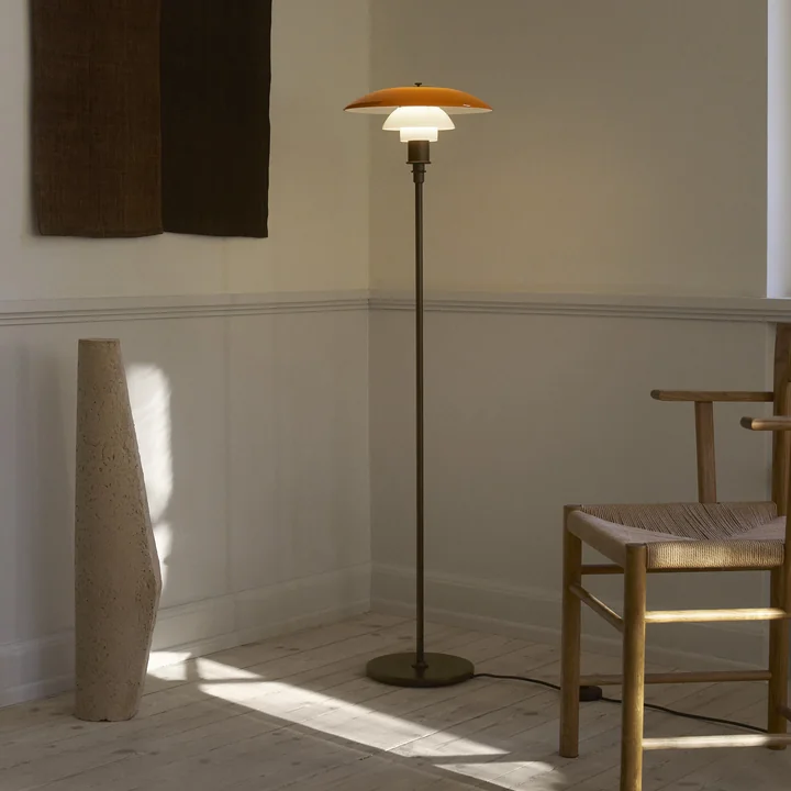 Louis Poulsen - PH 3½-2½ Lampadaire Centenary Edition, ambre / blanc opale