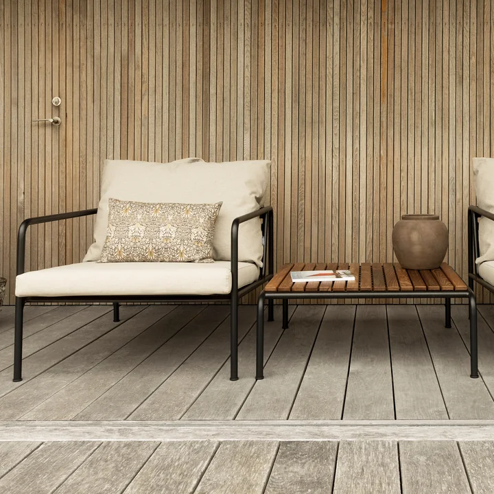 HOUE - AVON Chaise, noir / frêne avec AVON Table, frêne thermique / noir