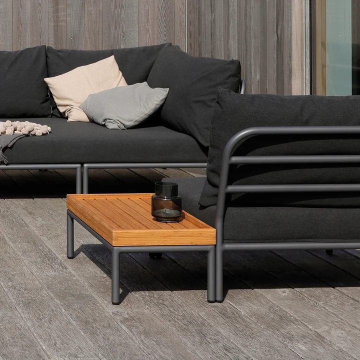 HOUE - LEVEL - LEVEL 2 Table d'appoint, 81 x 40 cm, bambou / gris foncé
