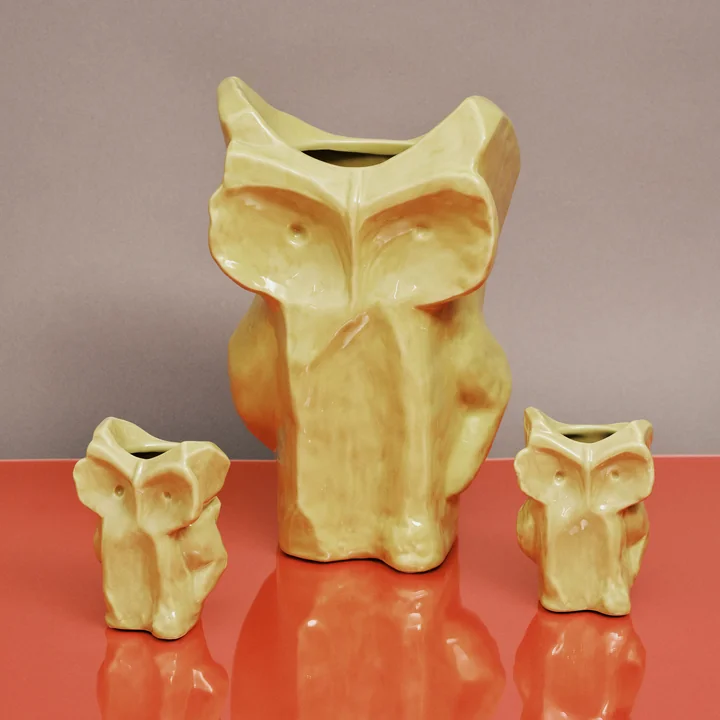 Serax - After Midnight Vase Owl, L et XS, jaune