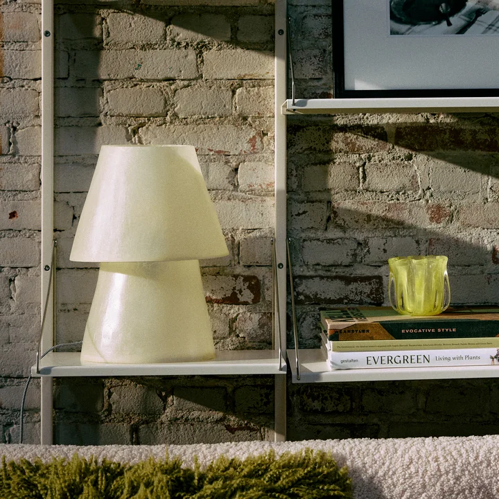 HKliving - Glassfiber lampe de table, H 35 cm, blanc cassé