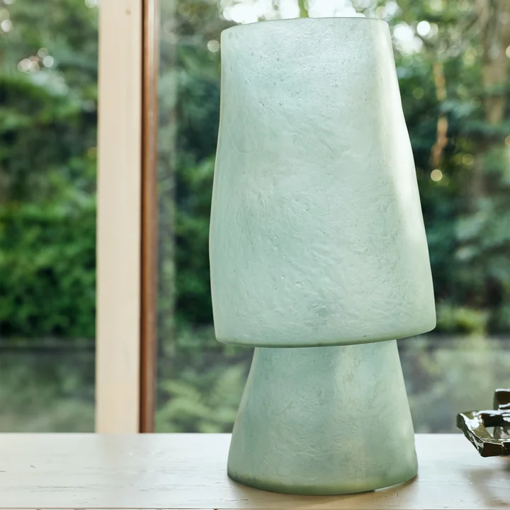 HKliving - Glassfiber lampe de table, H 52 cm, petrol blue