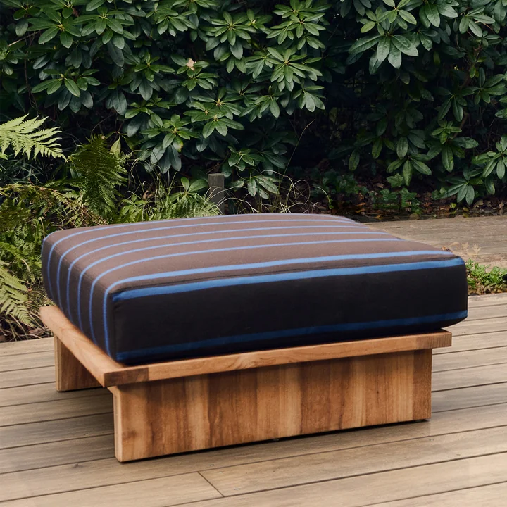 HKliving - Tabouret d'extérieur, teck / burnt sky