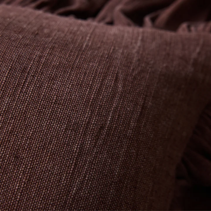 HKliving - Coussin à volants, 50 x 50 cm, chestnut