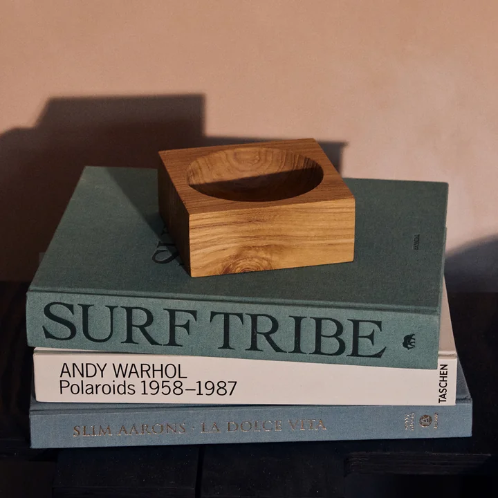 HKliving - Teak cube Coupe, small, bois de teck