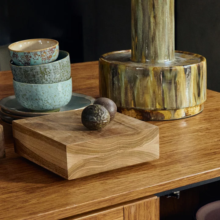 HKliving - Teck cube, medium, bois de teck