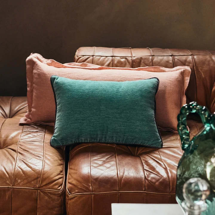 HKliving - Velvet coussin, 50 x 35 cm, deep sea