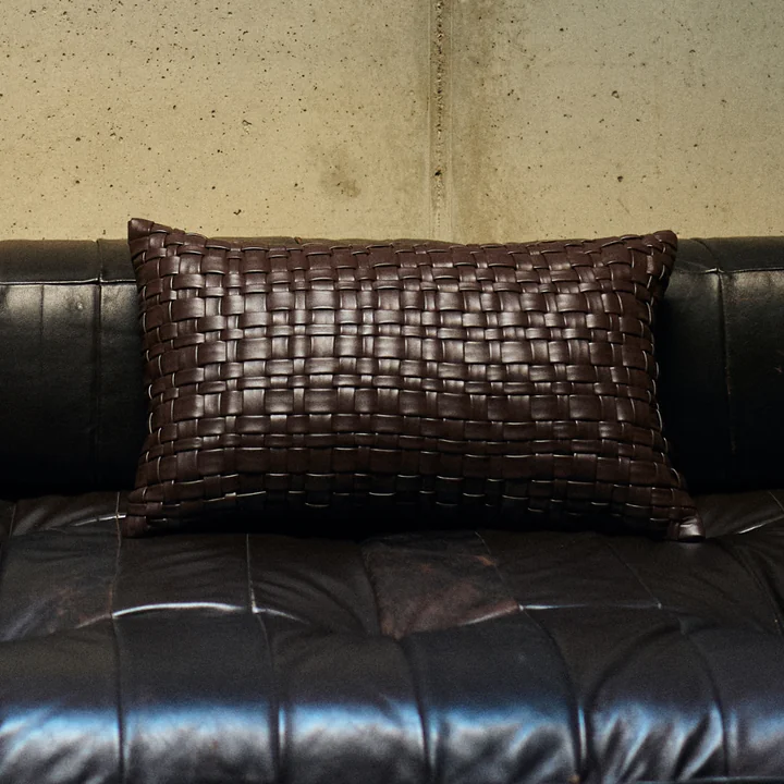 HKliving - Woven Coussin, 50 x 30 cm, chocolate brown