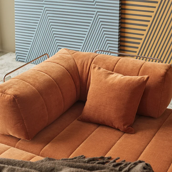 Innovation Living - Cozypad Canapé-lit, rust-orange-tissu-412-Esina