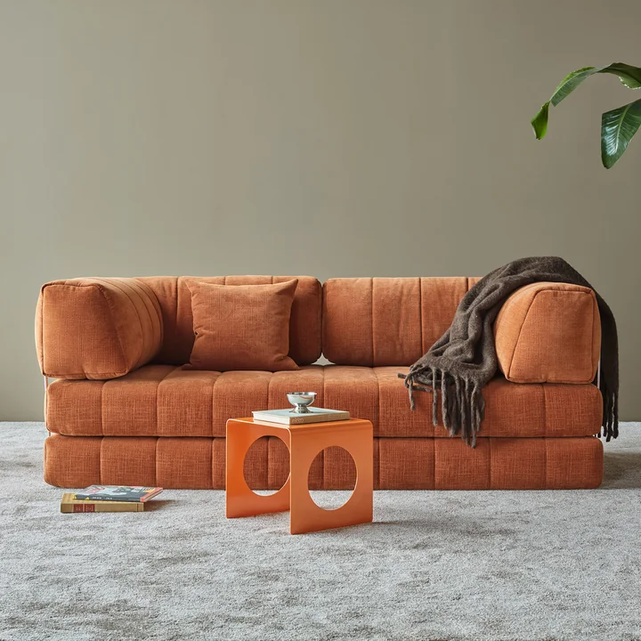 Innovation Living - Cozypad Canapé-lit, rust-orange-tissu-412-Esina