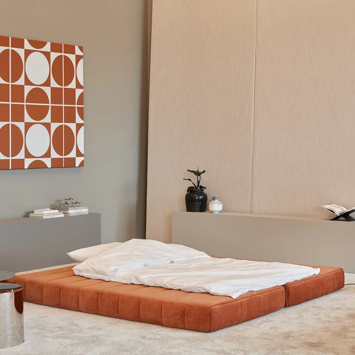 Innovation Living - Cozypad Canapé-lit, 2 coussins de dossier en L, rust orange (Tissu 412 Esina)