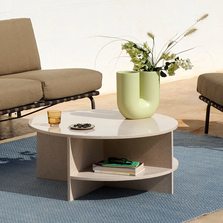 Muuto - Halves Table basse, light taupe terrazzo