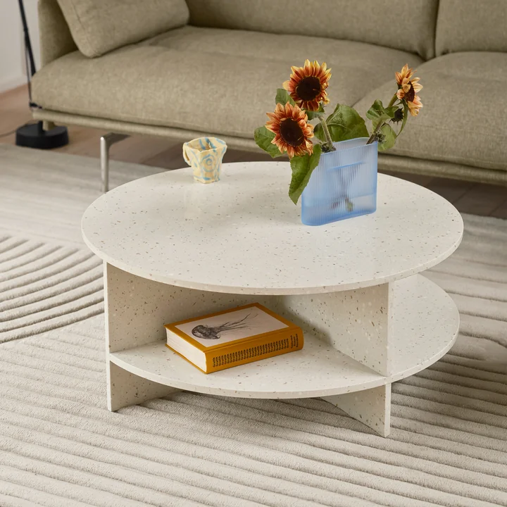 Muuto - Halves Table basse, blanc cassé terrazzo