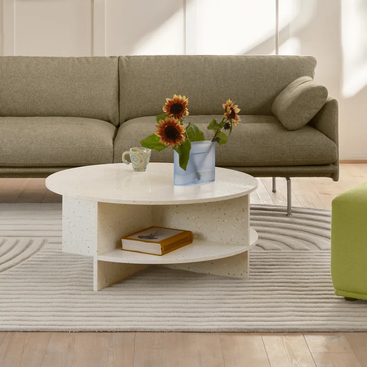 Muuto - Halves Table basse, blanc cassé terrazzo