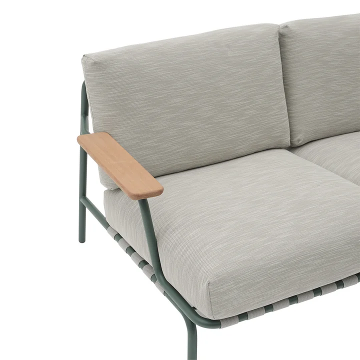 Muuto - Settle Outdoor Canapé 2 places, vert / vert foncé (tissu Ribbed Weave 2)