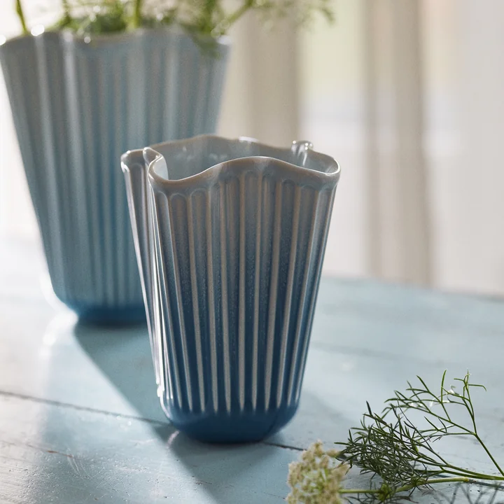 Kähler Design - Hammershøi Unfold Vase, H 16,5 cm, bleu