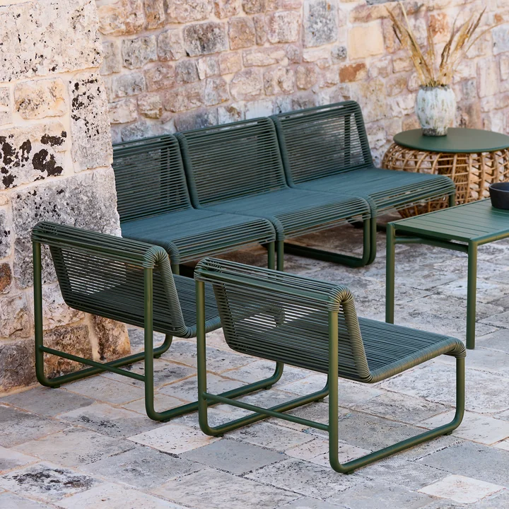 Cane-line - Al Dente Fauteuil de salon, vert foncé