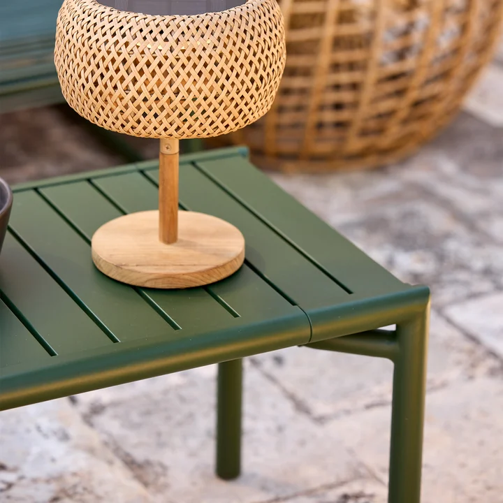 Cane-line - Bliss Table basse / banc, vert foncé