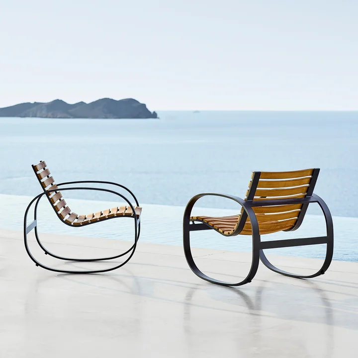 Cane-line - Parc Chaise à bascule Outdoor, lava grey