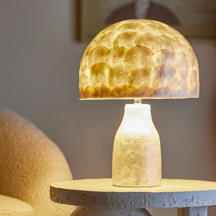 Bloomingville - Adria Lampe de table, H 43 cm, mother of pearl