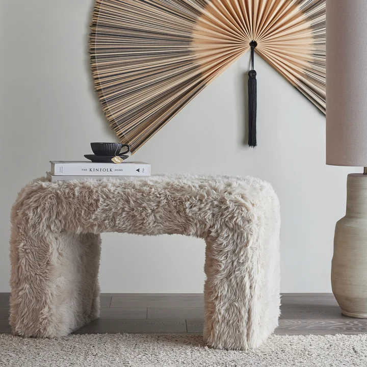 Bloomingville - Bobbie Tabouret, Fluffy, beige