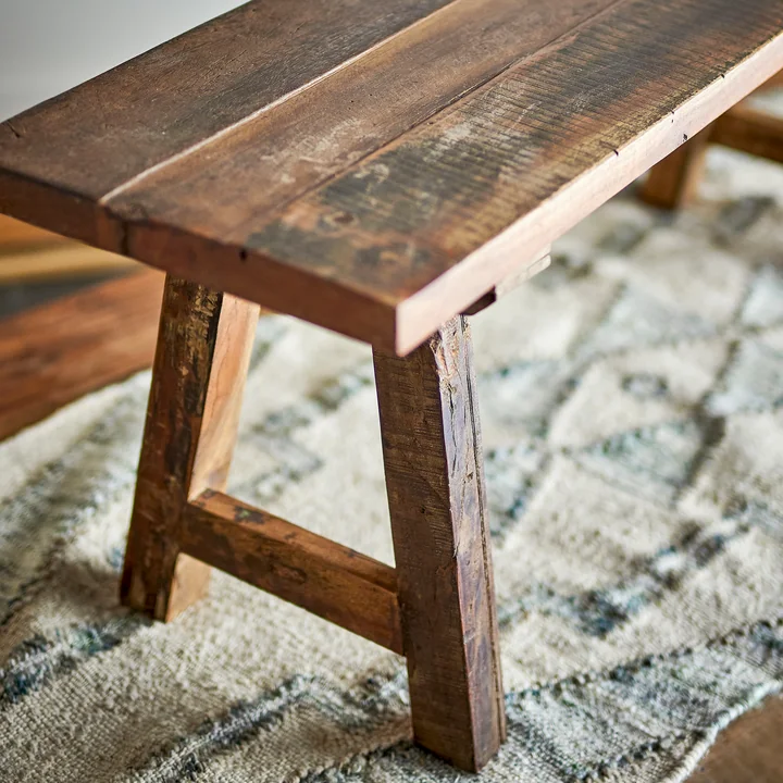 Bloomingville - Brosse banc, vieux bois, brun