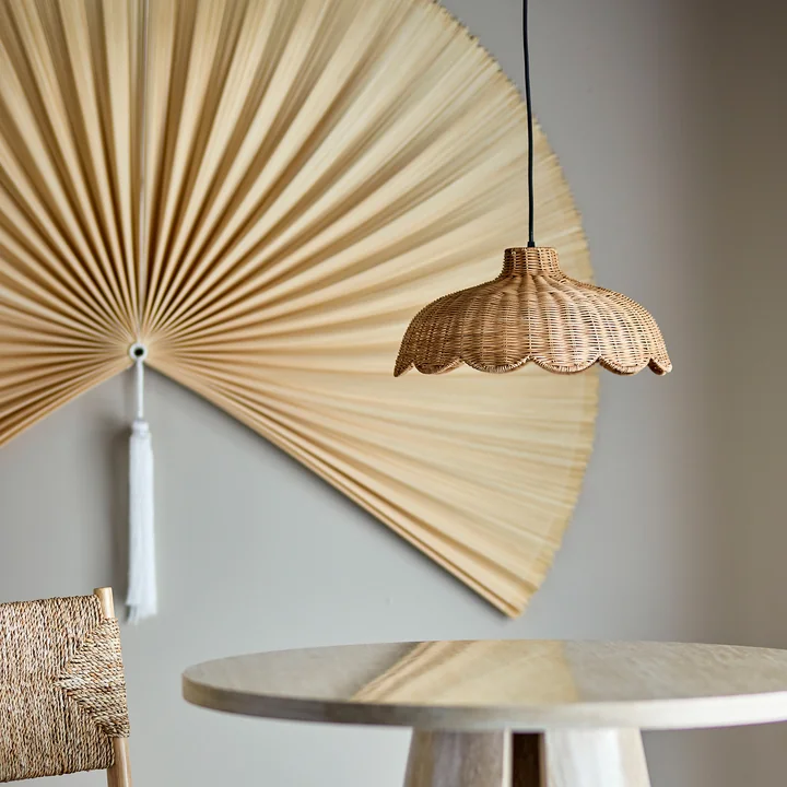 Bloomingville - Pittu Lampe suspendue, Ø 42 x H 20 cm, rotin
