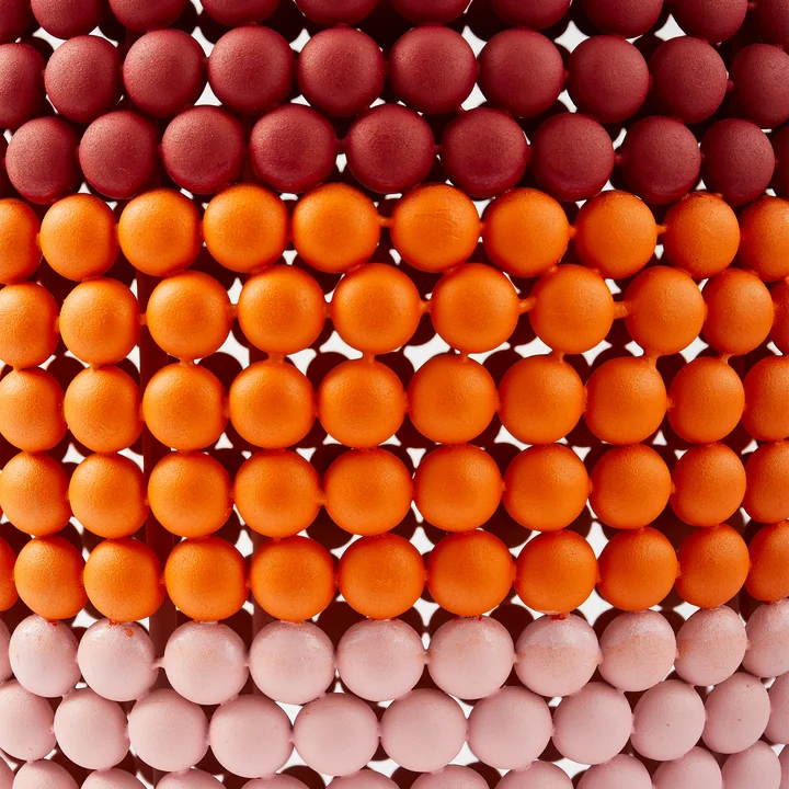 POLSPOTTEN - Dot Tabouret, rayé, rouge corail