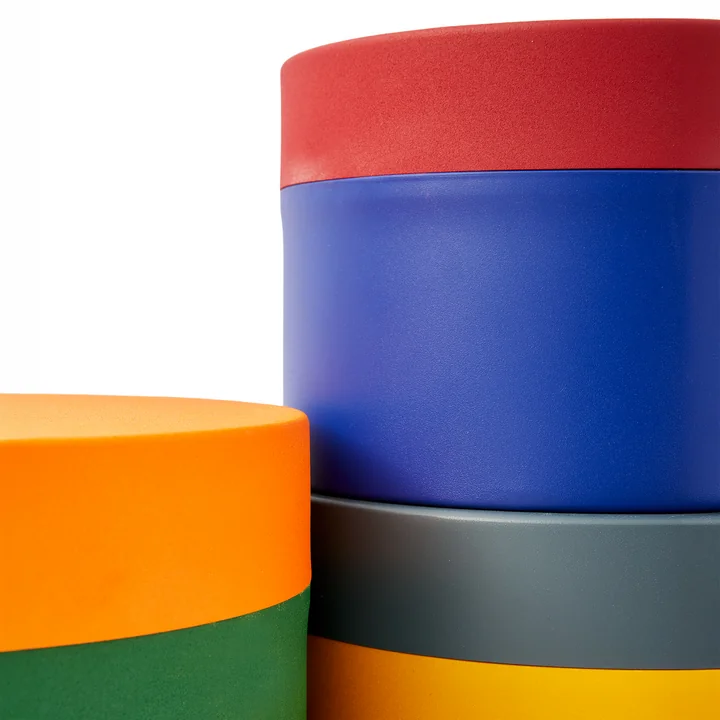 POLSPOTTEN - Round Metal Caps And Jars Boîte à provisions, set de 3, multicolore