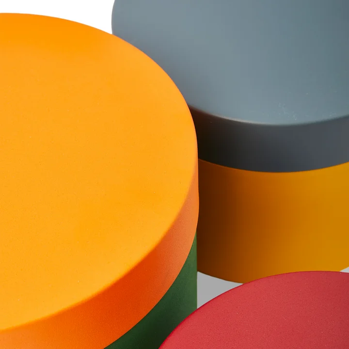 POLSPOTTEN - Round Metal Caps And Jars Boîte à provisions, set de 3, multicolore