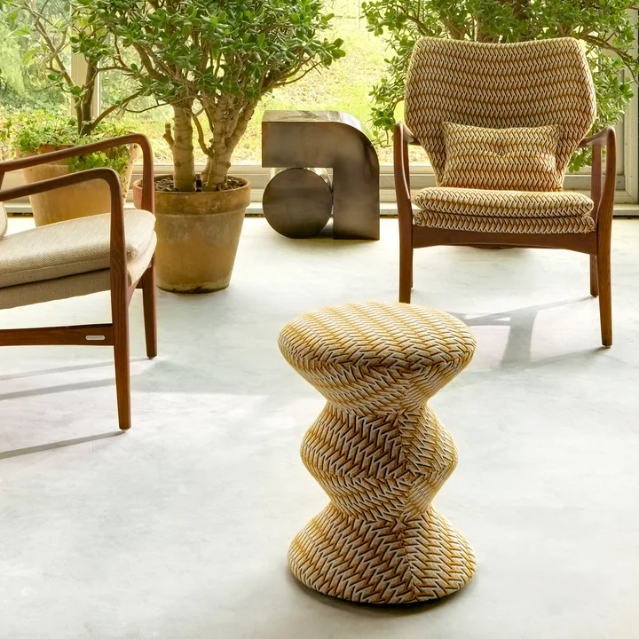 POLSPOTTEN - Zig Zag Tabouret Soft, ocre