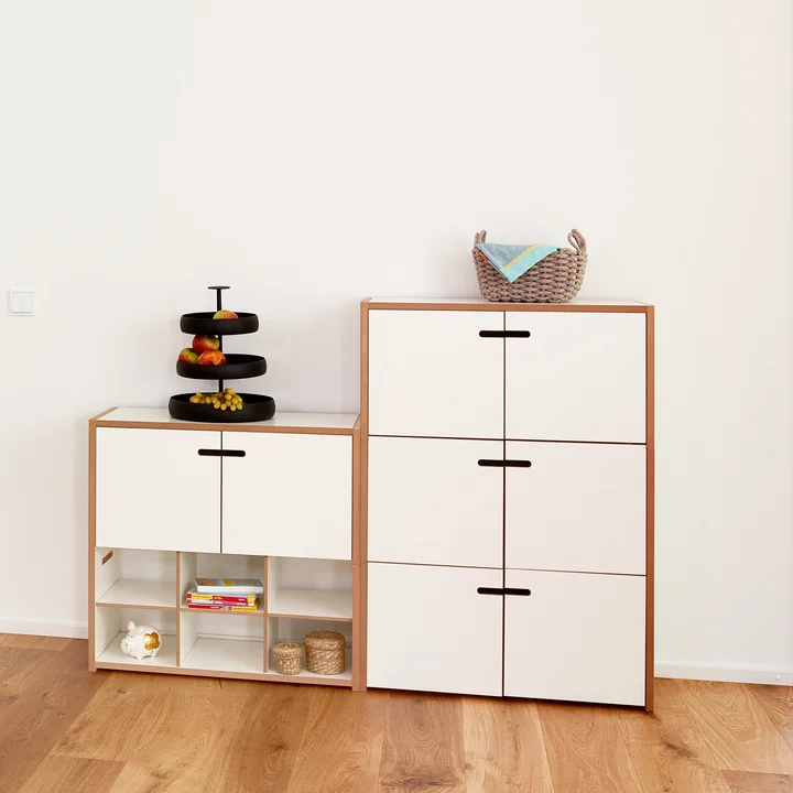 Tojo - haut-empileur module d'extension avec portes, set, blanc