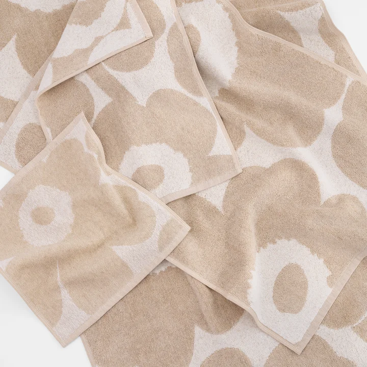 Marimekko - Unikko Serviettes de toilette et drap de bain, blanc cassé / lin